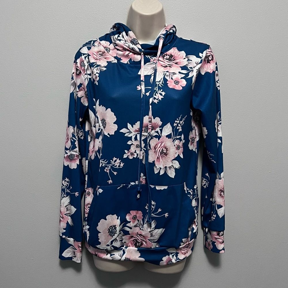 BBX Lephsnt Floral Pullover Hoodie with Pockets Size S